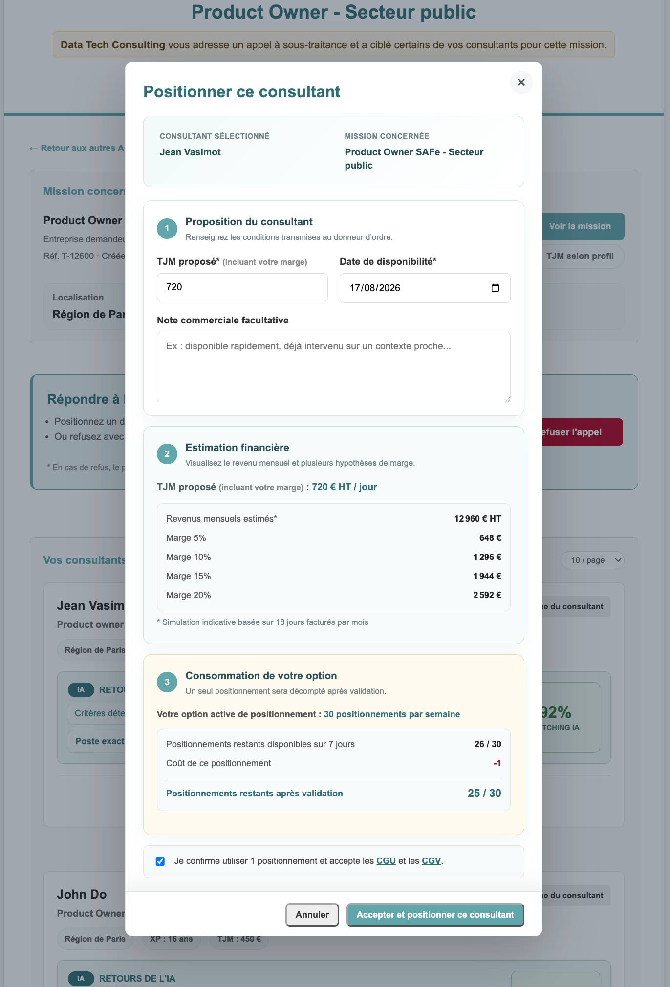 Aperçu option