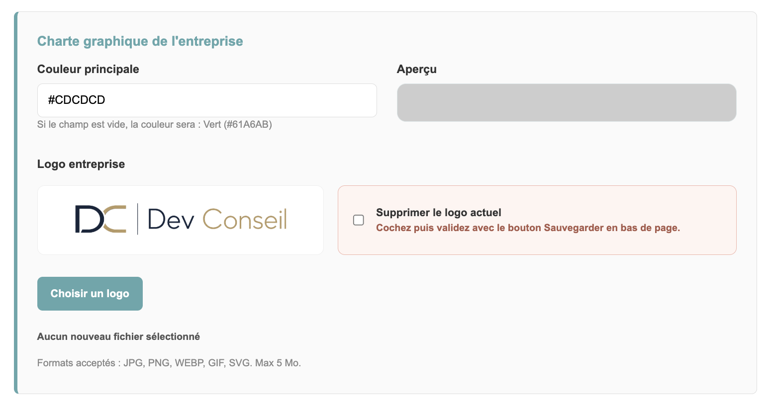 Aperçu option