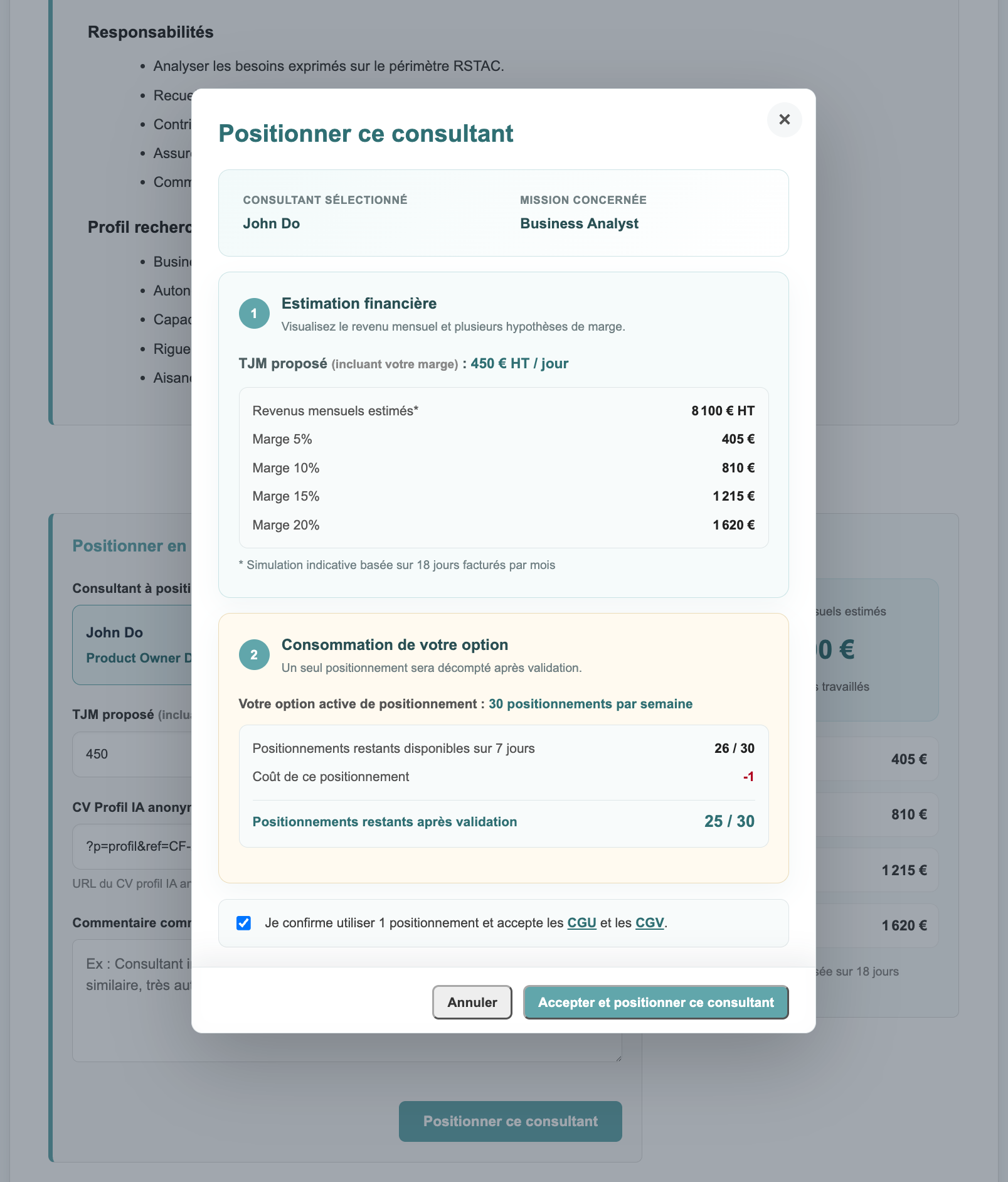 Aperçu option
